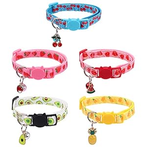 5 Collier de chat ajustable 18-30 cm Collier ...