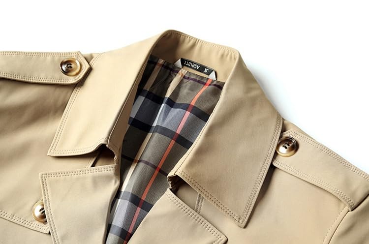 Generico Trench Uomo, Cappotto Mod Di Media Lunghezza Monopetto Con Revers, Giacca Con Tasche, Classico Spesso, Casual Da Lavoro, Elegante, Vestibilità Aderente, Soprabito