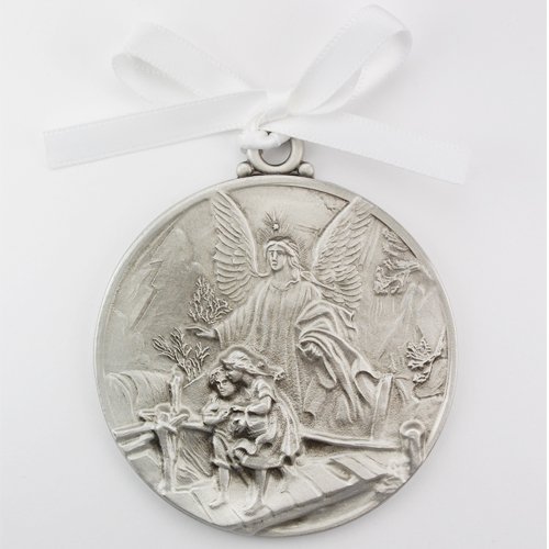 KeegansCatholicTreasures1 X McVan Inc. Guardian Angel Crib Medal 2-3/4" Overall Length - Décor Gift Religious PW12-GA-MCVAN