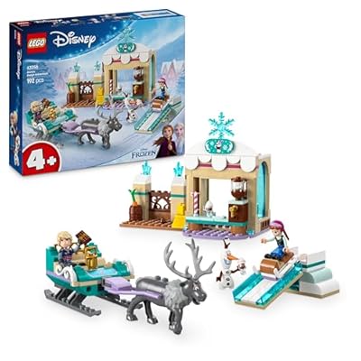 LEGO ǀ Disney Frozen Avventura sulla Slitta di Anna con Bancarella per la Cioccolata Calda e Mini Bamboline di Kristoff  Olaf e Sven  Giochi da Principesse per Bambine e Bambini da 4 Anni 43256