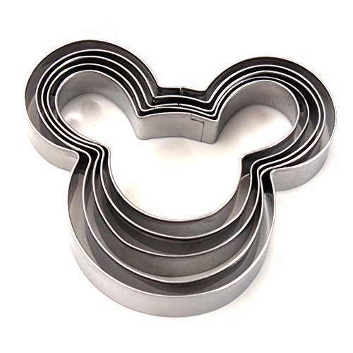 ZICOME 5-Piece Mouse Shape Cookie Cutter Set, Stainless Steel