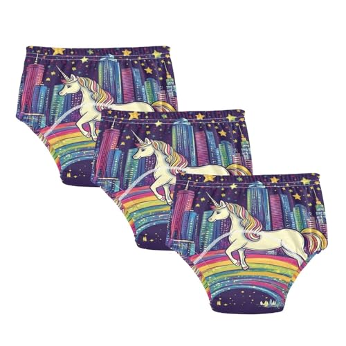 Coikll Rainbow Horse Toddler Training Underwear Waterproof Baby Pee Pants -4T