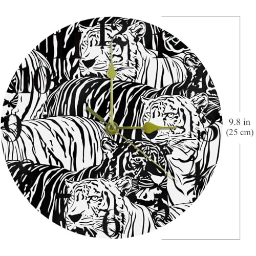 Horloge murale ronde silencieuse Wild Life à quartz pour le bureau - 5