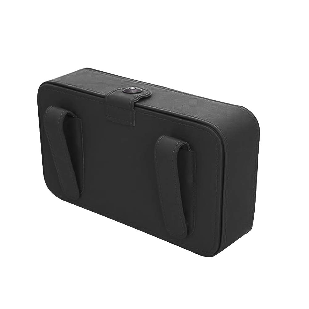 idain Car Tissue Box PU Leather Sun Visor Tissue Case Back Seat Car Facial Tissue Holder (Black)