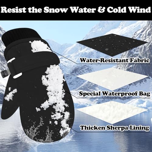 Sarfel Toddler Mittens Waterproof Toddler Gloves Waterproof Baby Mittens Winter Infant Snow Gloves for Kids Girls Boys Infant2