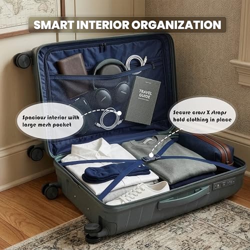 Image of Sarjah Polypropylene Suitcase Trolley Bag | Durable Hard Shell | TSA-Type Lock, 360 Dual Spinner Wheels, Aviation-Grade Telescopic Handle, Matte-Gloss Finish