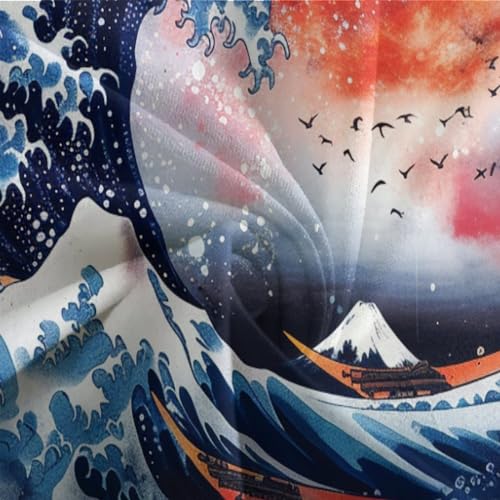 Housse de couette respirant Ukiyo-e 3D avec fermeture éclair