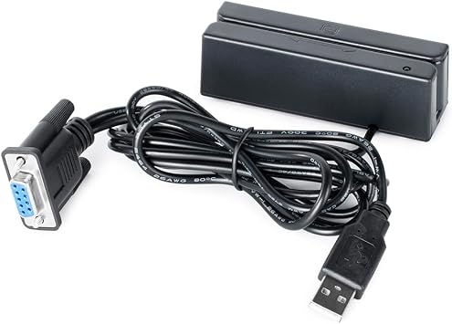 Msr100 RS232 Magnetic Card Reader, Mini 3 Tracks Hi/Lo Data Collector, Msr Stripe Programmable for POS Machine, Access Control, ID Verify