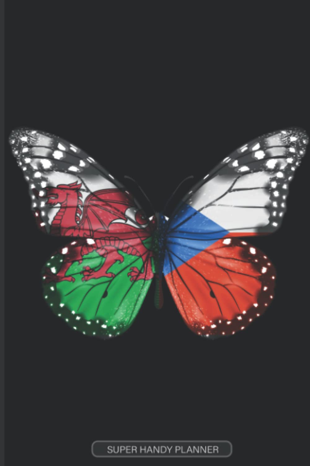 Planner: Welsh Czech Flag Combined Butterfly Flags Of Wales Czech Republic