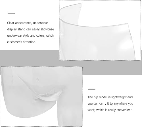Miniatura 3 de JECOMPRIS Modelo transparente de las bragas del soporte de exhibición de la ropa interior con el torso transparente de la cadera para la
