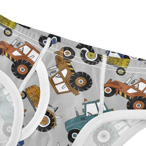 Boys' Exclusive Briefs Toddler Underwear 95% Combed Cotton Boxerbriefs 2T Tractor Cars Farm Vehicle 144