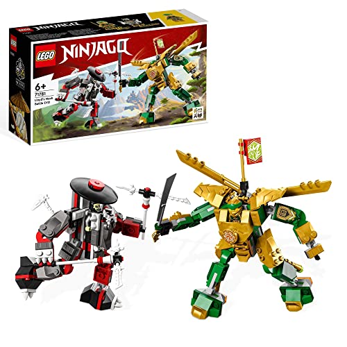 LEGO® NINJAGO® Lloyd’s Mech Battle EVO 71781 Building Toy Set; Featuring Golden Lloyd and Bone Warrior for Ages 6+