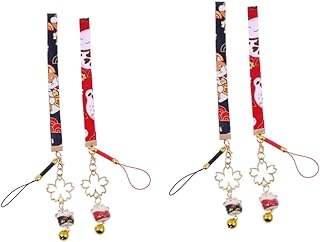 HOMSFOU 4 Peças Tiras De Telefone Móvel Pingentes De Cristal Acessórios De Carro Auto Decoração De Natal Amuleto De Telefone De Gato Fortuna Pulseiras Amuletos De Telefone De Gato Fortuna