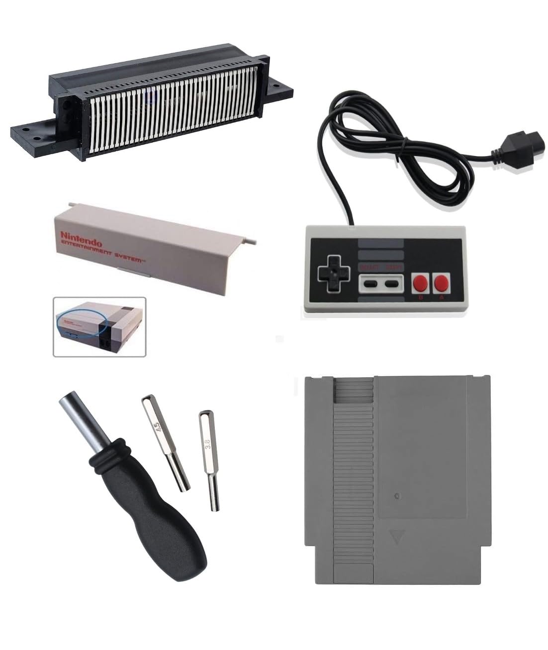 Link-e - Lot d'Accessoires Compatible avec Réparation de Console et Jeu Nintendo NES