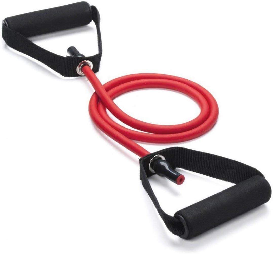 serveuttam Leosportz Natural Rubber Pull Rope Exercise Cords for Fitness Pilates Strength Training Resistance Tube (Red) 1
