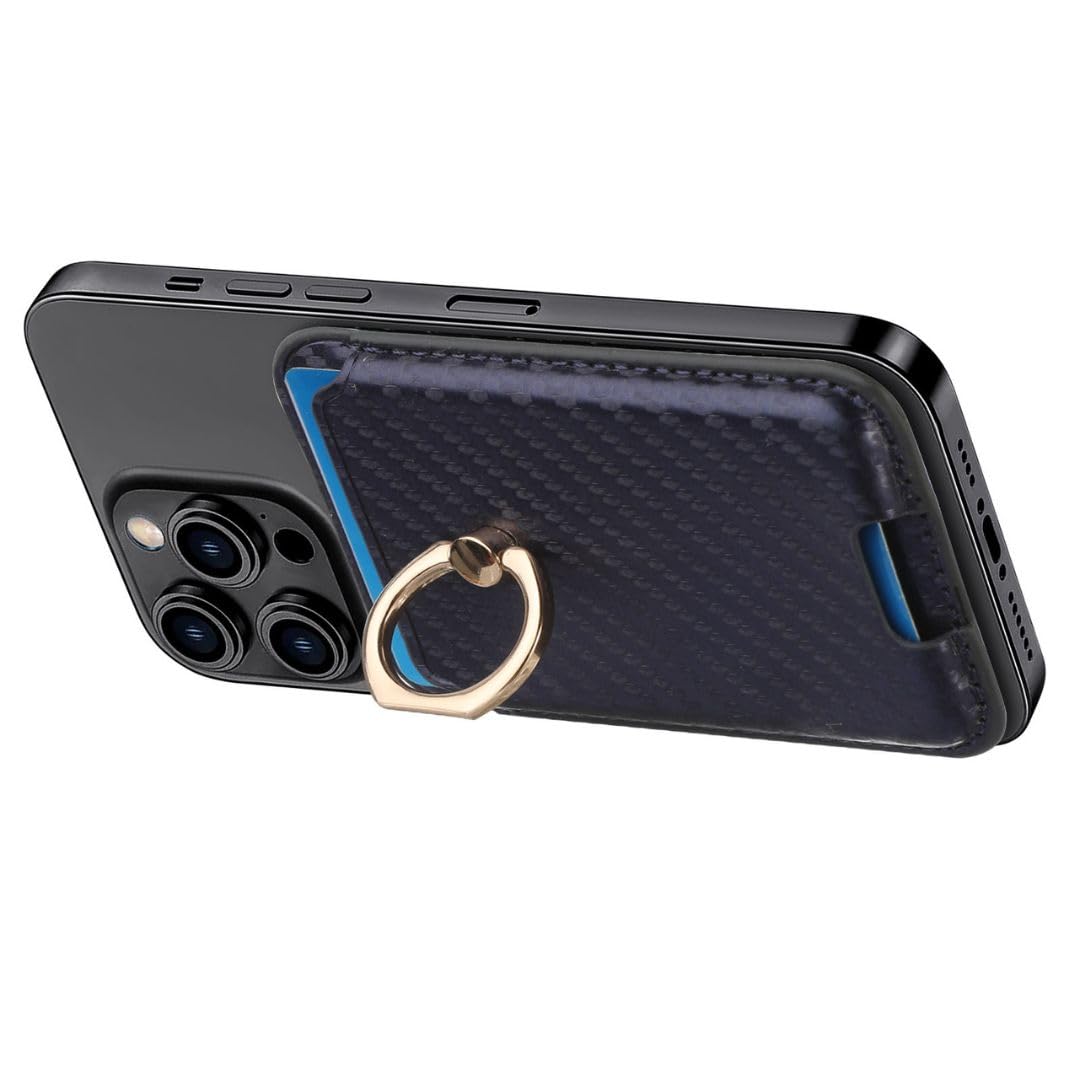 Bracevor Magsafe Wallet Card Holder Pouch with Ring Stand for iPhone 15 14 13 12 Series : Blue-image-31