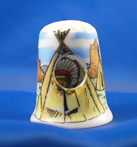 Porcelana China Coleccionable de dedal  mirilla de American Indian en 2