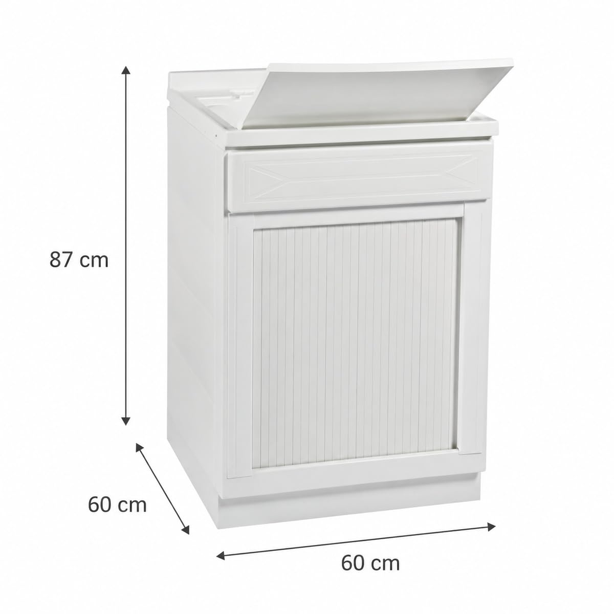 Yellowshop - Mobile Lavatoio in PVC con Serrandina – Senza Foro Rubinetto, Vasca Capiente, Resistente all’Acqua – Diverse Dimensioni – Made in Italy (L60xP60xH84 cm)