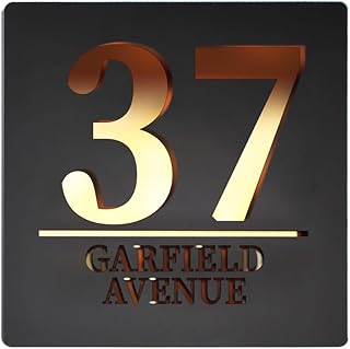 Custom House Address Numbers Acrylic Sign, Personalized Modern Address Sign for House, Home Address Plaque with House Numbers and Street Address for House, Street, Door or Outside (Style 1)