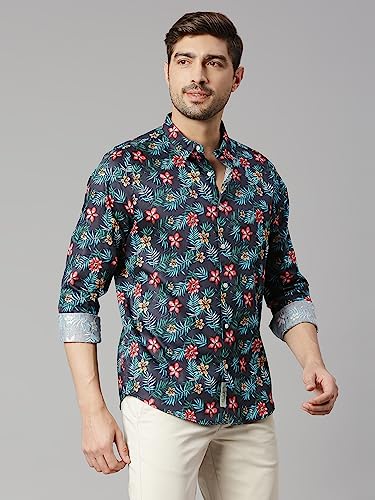 Image of Thomas Scott Men's | Printed | Full Sleeve | Slim Fit | 100% Cotton | Spread Collar | Casual Shirt