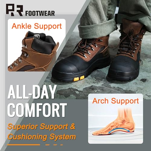 Image of ROCKROOSTER Sedona - Men's Waterproof Puncture Resistant Work Boots, 6 inch Lace Up Steel Toe ASTM Safety Boots AK216