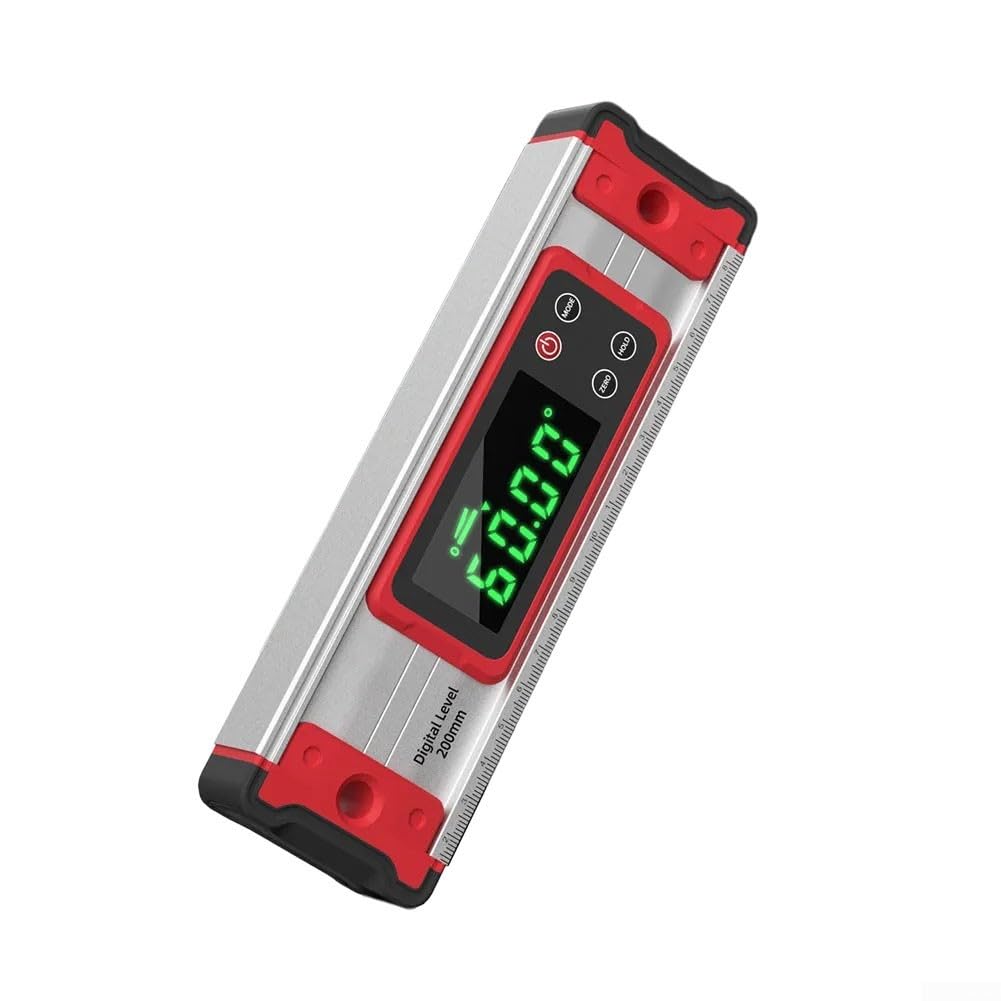 Inclinometro elettronico digitale in lega di alluminio con display retroilluminato, schermo ribaltabile automatico, cercatore di angoli da 0 a 90 gradi, impermeabile a prova di olio per uso