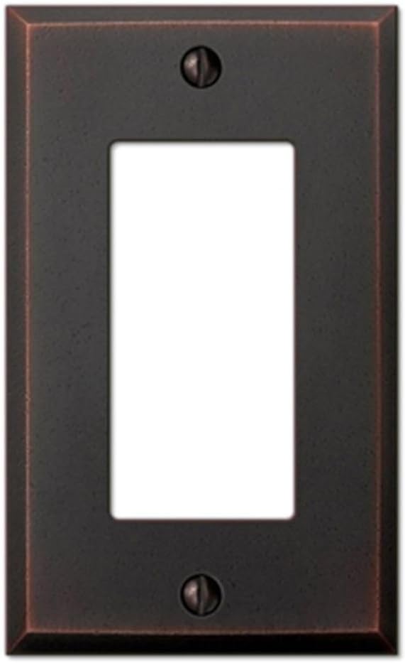 Manhattan Single Rocker Cast Metal Wallplate in Aged Bronze