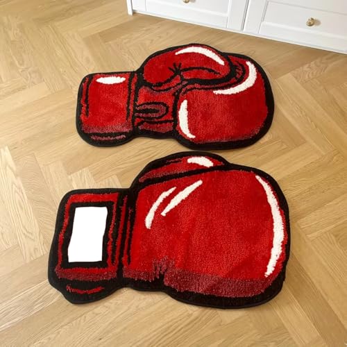 Tapete decorativo con diseño de guantes de boxeo rojo miniatura 5