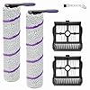 DianSung Brosse à rouleaux de pièces de rechange pour Rowenta X-Clean 10, pour Narwal S20 Pro accessoires l'aspirateur humide et sec, rouleau de brosse 2 + 2 filtres + brosse de nettoyage
