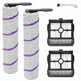 DianSung Brosse à rouleaux de pièces de rechange pour Rowenta X-Clean 10, pour Narwal S20 Pro accessoires l'aspirateur humide et sec, rouleau de brosse 2 + 2 filtres + brosse de nettoyage