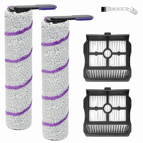 DianSung Brosse à rouleaux de pièces de rechange pour Rowenta X-Clean 10, pour Narwal S20 Pro accessoires l'aspirateur humide et sec, rouleau de brosse 2 + 2 filtres +...