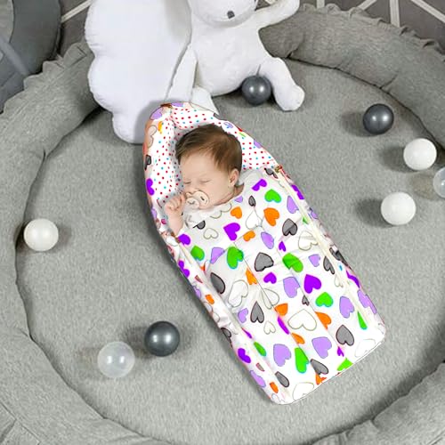 Image of VParents Daisy Purple Cotton Combo: Nursing Support, Mosquito Net Attached Bed and Carrying Nest