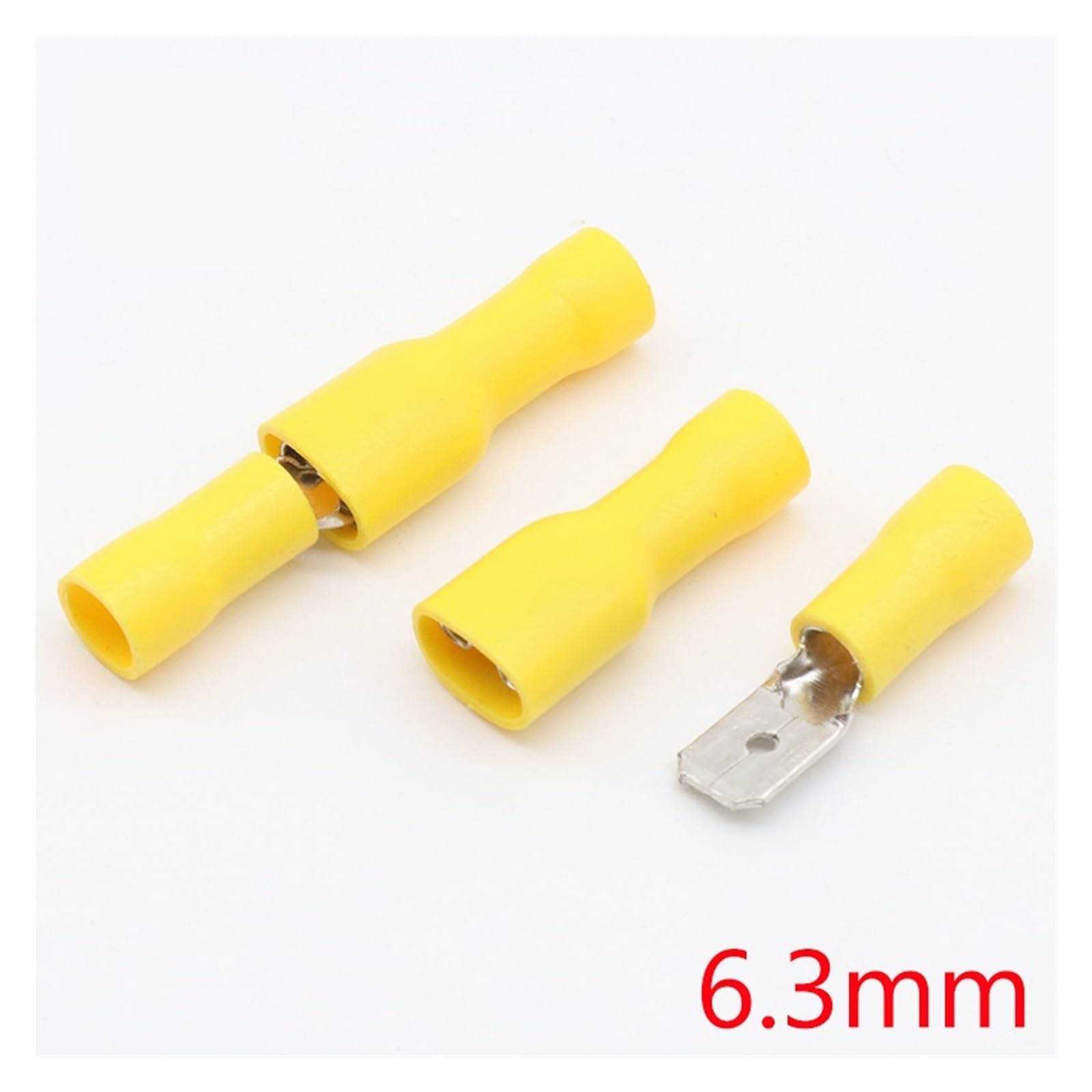 N.Y様用 uxcell 50pcs Flag 6.3mm Crimp Wire Terminal Female Spade
