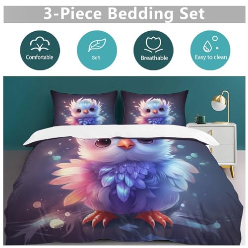 Parure de lit oiseau housse de couette anti-acarienne microfibre