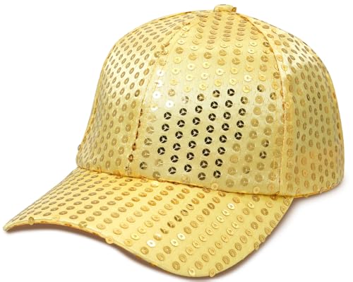 LXOrdora Sequined Baseball Cap for Kids Parent Child Party Hat Gold