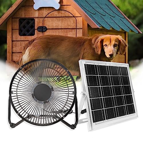 Wdlxmzx Solar Panel Fan Kit,12W Solar Powered Fan,6 Inch Mini Ventilator for Chicken Coops, Greenhouses, Sheds, Pet Houses, and Windows,Plug & Play (Black)