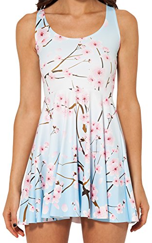 Image of Sister Amy Printed Elastic Sleeveless Shaping Breathable Camisole Skater Dress