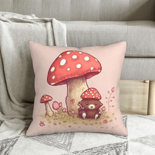 Housses de coussin velours côtelé imprimé ours haut de gamme 50cm