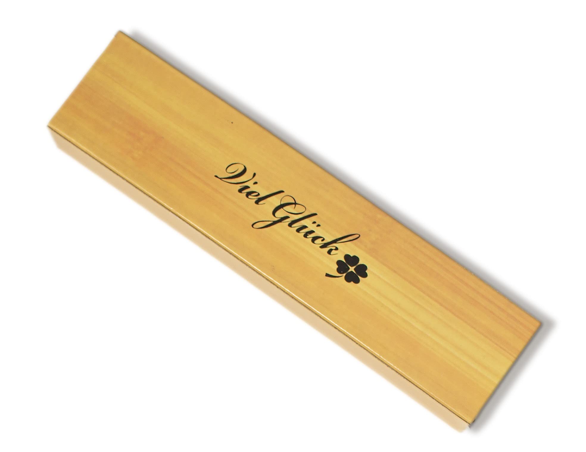 Flocoro Set di scrittura sostenibile in bambù con penna a sfera e portamine in confezione regalo come regalo penna a sfera in legno portamine in legno sostenibile (buona fortuna