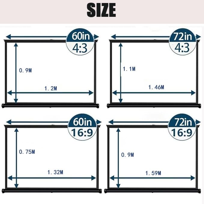 Pantalla Manual para Proyector 72" 4:3 miniatura 6