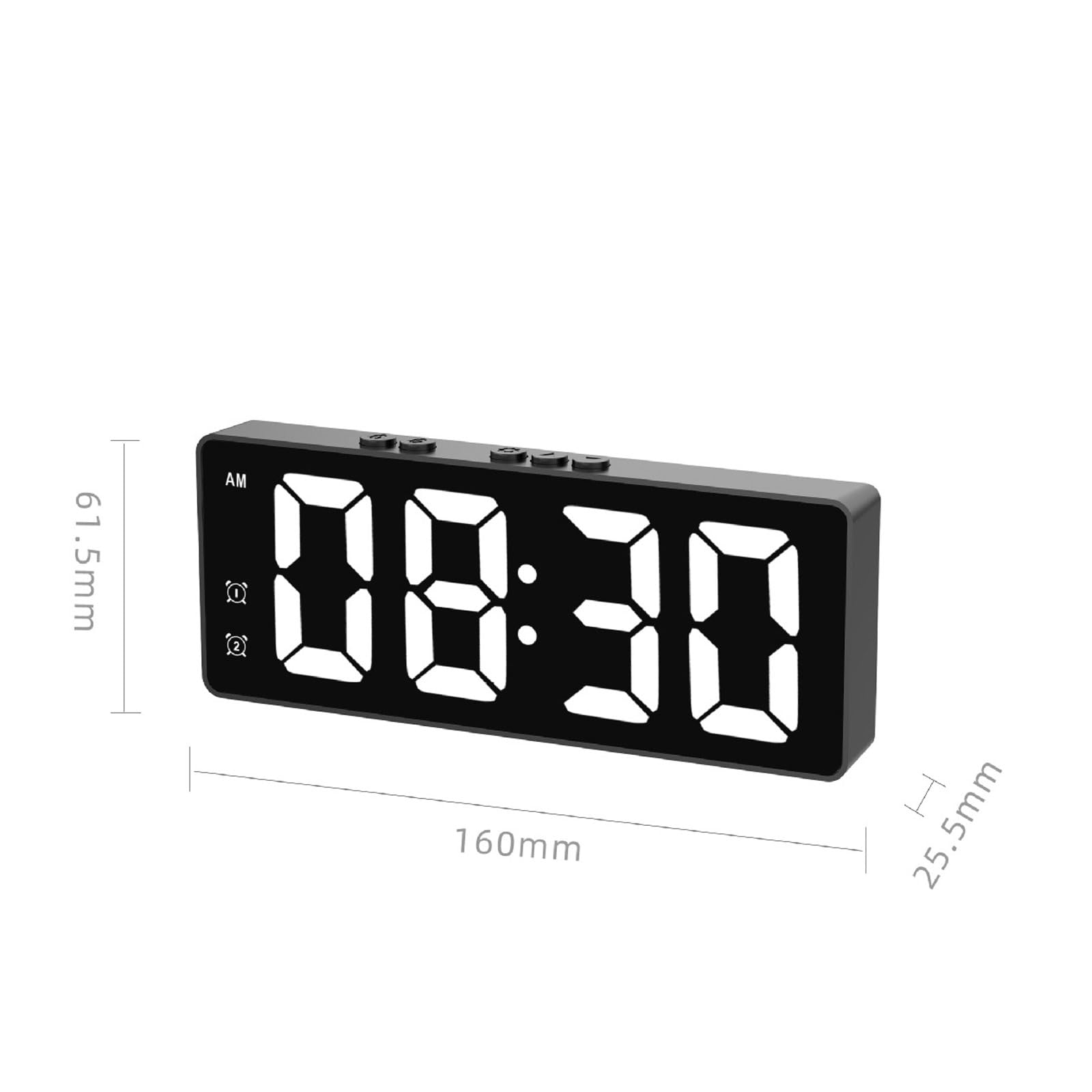 Despertador, control por voz, funciona con pilas y carga USB con función de repetición, tiempo de temperatura y reloj de campana de dos dígitos en la mesita de noche, para dormitorio, oficina