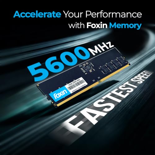 Image of Foxin 16GB DDR5 Desktop RAM 5600MHz | UDIMM - 1.1V Low Voltage | 288-PIN Pin, Intel & AMD Compatible | High-Speed PC Memory Upgrade | 5 Years Warranty