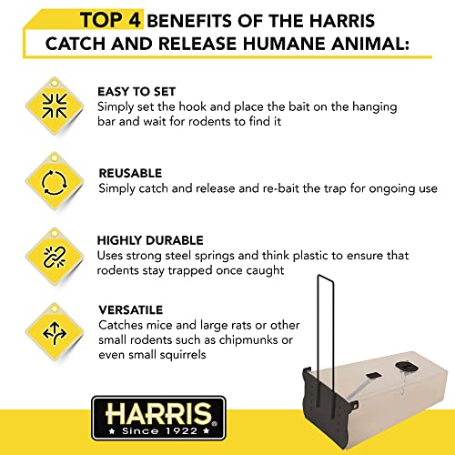 Harris Catch And Release Humane Animal And Rodent Cage Trap For Mice, Rats, Chipmunks, Small Squirrels, And Voles #TOP4