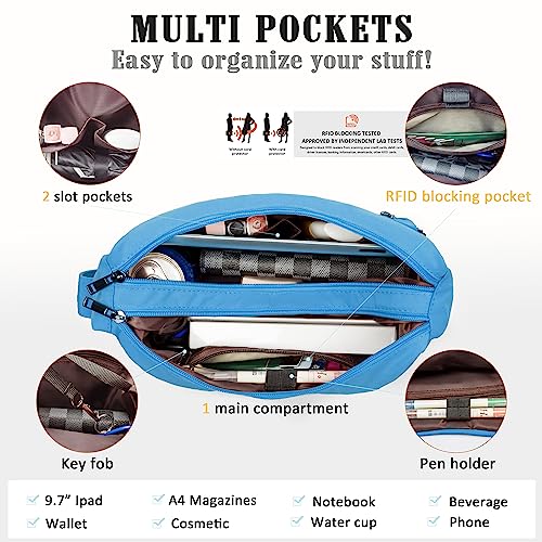 Image of VOLGANIK ROCK RFID Purses for Women Fabric Nylon Multi Pocket Crossbody Bag Ladies Travel Handbag