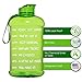 HydroMATE Half Gallon 64 oz Motivational Water Bottle with Time Marker Large BPA Free Jug with Handle Reusable Leak Proof Bottle Time Marked to Drink More Hydro MATE