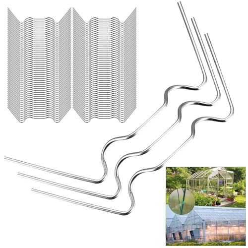 100 Stück Gewächshaus Klammern, Gewächshausklammern, Edelstahl Hohlkammerplatten Klammern, Gewächshausklemmern, W-Gewächshausclips Zur Befestigung Von Hohlkammerplatten Gewächshaus Platten