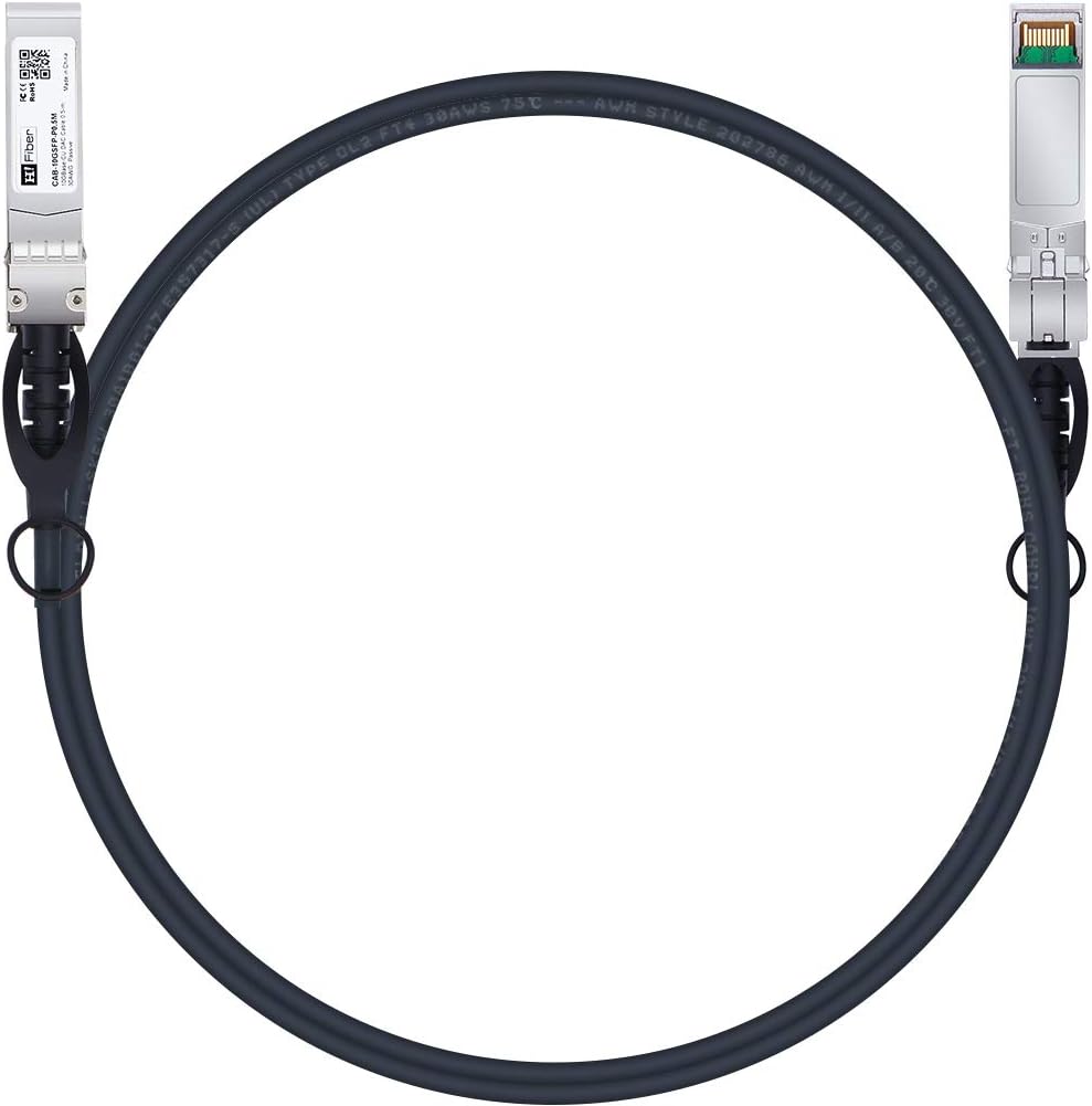 SFP Cable, 10G SFP+ DAC, 2M, 10GBASE-CU Passive Direct Attach Copper Twinax Cable for Cisco SFP-H10GB-CU2M, Ubiquiti, Netgear, D-Link, Mikrotik, Supermicro, Zyxel, Linksys, Open Switch Devices