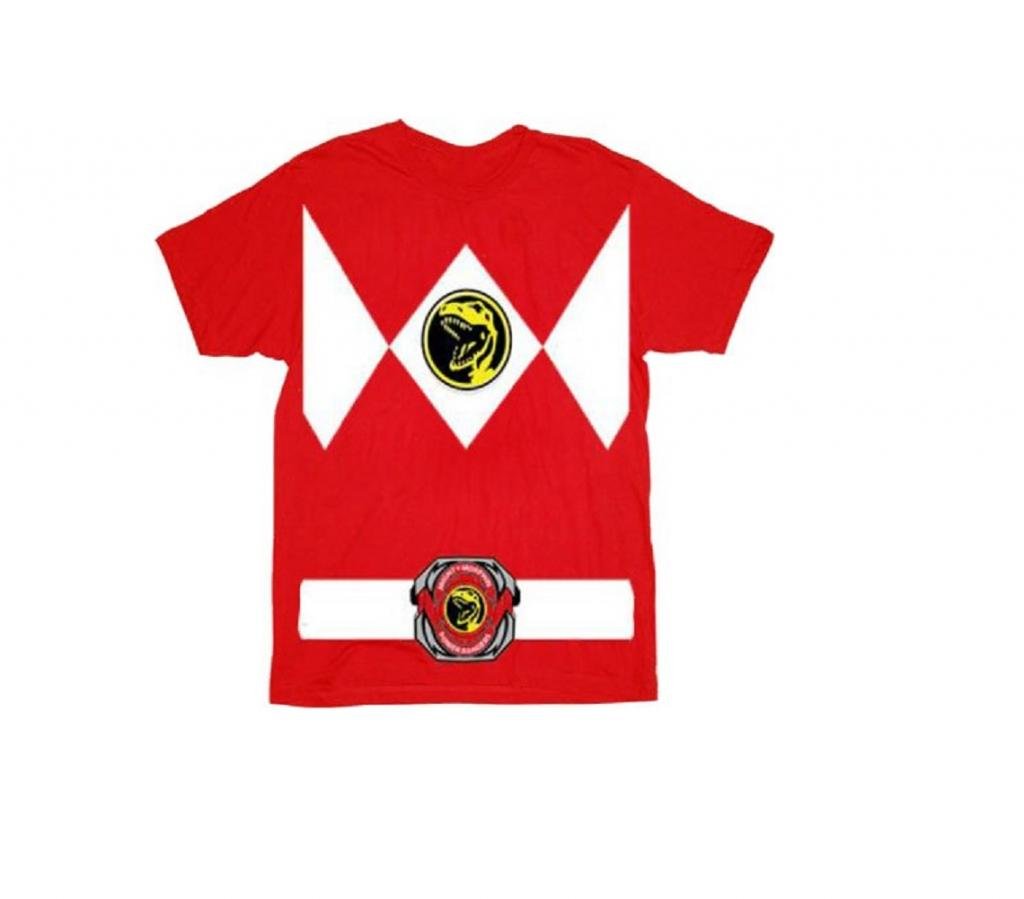 Power Rangers Red Ranger Costume Red T-Shirt Tee (Toddler Small, 4T)