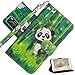 Produktbild COTDINFORCA Case für Huawei Y6P Hülle3D Gemalt PU Leder Cover Schutzhülle Magnet Handytasche Bookstyle Kartenfächer Lederhülle Flip Handyhüllen für Huawei Y6P Climbing Bamboo Panda YX.