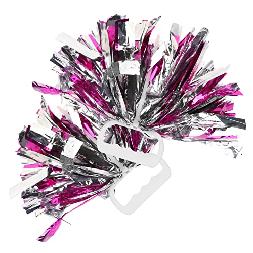BESPORTBLE Cheerleading Bouquet Pompoms 2 Pack Hand Foil Pom Poms for Cheerleader Costumes Aerobic Hand Flower for Performance